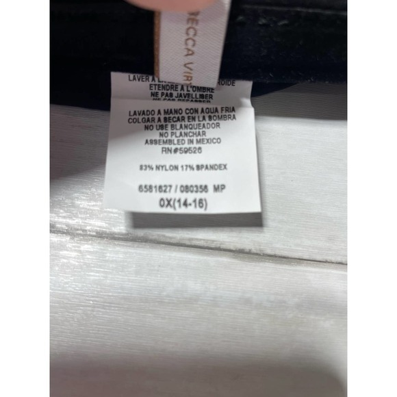 Becca ETC BLACK Plus Size Cross-Back One Piece Swimsuit 0X - Picture 8 of 8